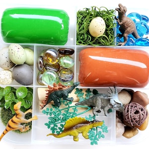 Dinosaur Playdough Kit, Sensory Kit, Sensory Bin, Dinosaur Birthday, Gifts for Kids, Sensory Kit for Toddlers, Easter Gifts, Playdoh Kit