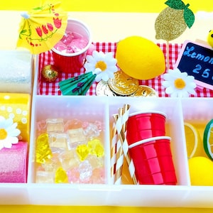 Lemonade Play Dough Kit, Playdough Kit, Playdough Sensory Kit, Sensory Kit for Kids, Lemonade Sensory Bin, Sensory Bin, Play Dough Kit