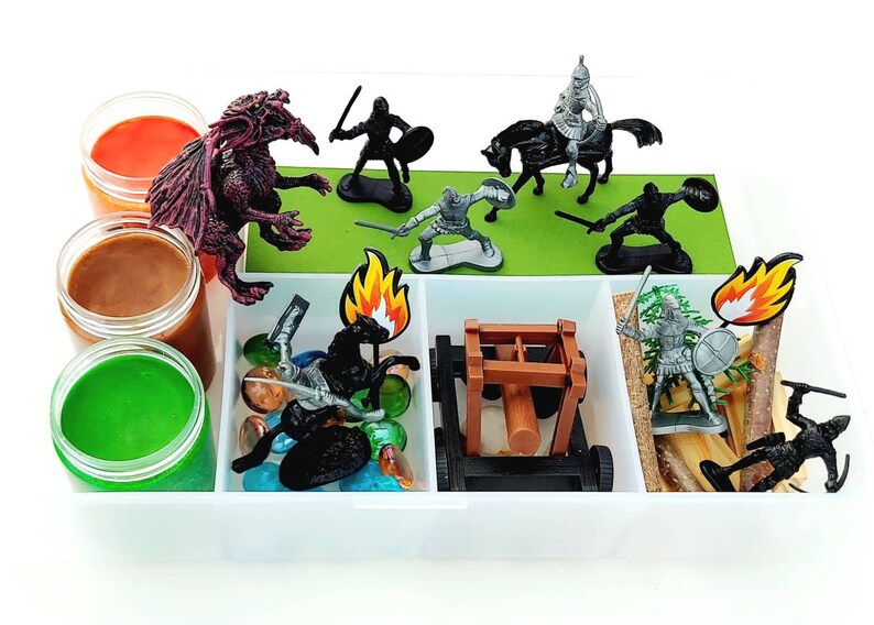 Knights and Dragons Playdough Kit Playdough Sensory Kit Etsy