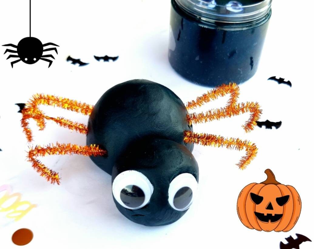 Halloween Playdough Jar Halloween Ghost Halloween Playdough Etsy