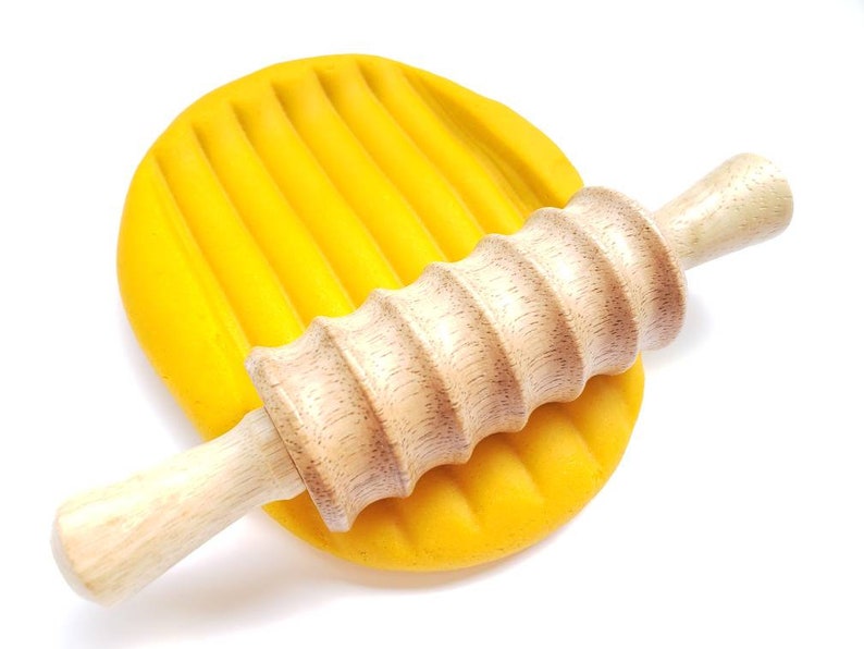4 Wooden Textured Playdough Rollers Dough Rolling Pins Etsy