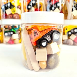 Construction Party Favors, Playdough Jar, Construction Birthday, Party Favors for Kids, Playdough Kit, Sensory Kit, Birthday Gifts For Kids