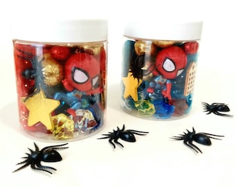 Spiderman Playdough Jar, Playdough Jars, Playdough Kit, Spiderman Party Favors, Sensory Kit, Party Favors for Kids, Goodie Bags, Sensory Jar