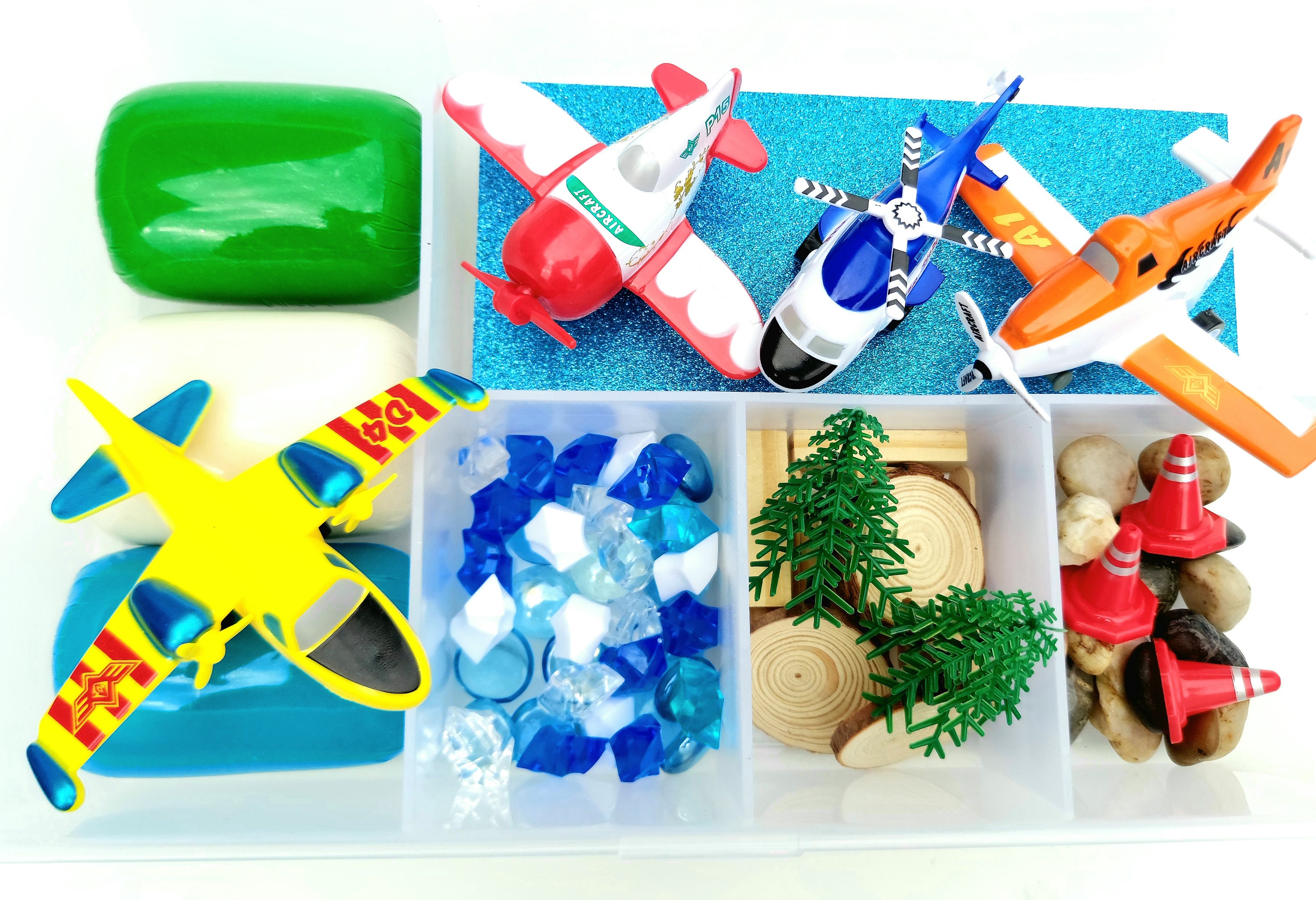 Airplane Playdough Kit Playdough Sensory Kit Kids Play Dough Etsy