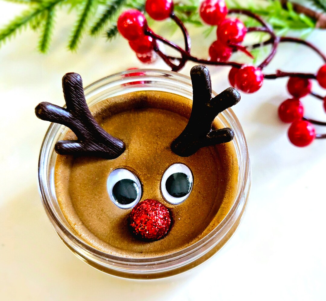 Build a Reindeer Christmas Playdough Jars Christmas Etsy