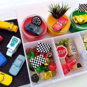 Cars Play Dough Kit, Playdough Kit, Sensory Kit, Sensory Bin, Playdough Kit for Boys, Birthday Gifts for Kids, Race Car Birthday, Two Fast