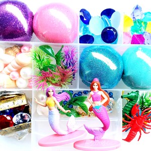 Mermaid Playdough Kit, Sensory Kit, Sensory Bin, Sensory Kit for Toddlers, Mermaid Birthday Gifts, Christmas Gifts, Sensory Kit Girls