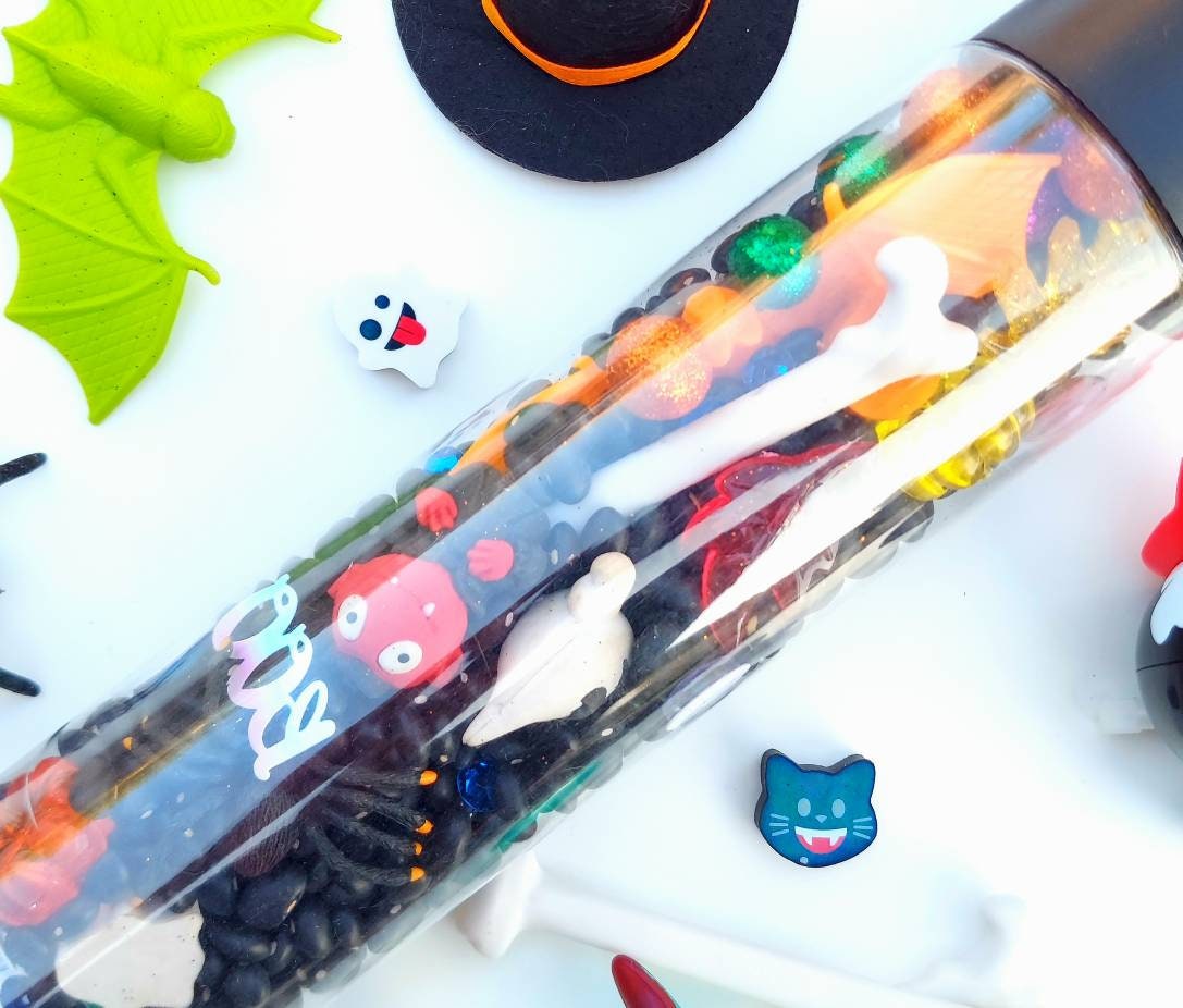 Halloween Sensory Bottle, Sensory Bottles for Toddlers, I Spy Bottle, Calm Down Bottle, Stress Relief Toy, Autism Sensory Bottle,Loose Parts
