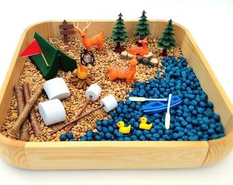 Camping Sensory Bin, Toddler Sensory Kit, Montessori Preschool