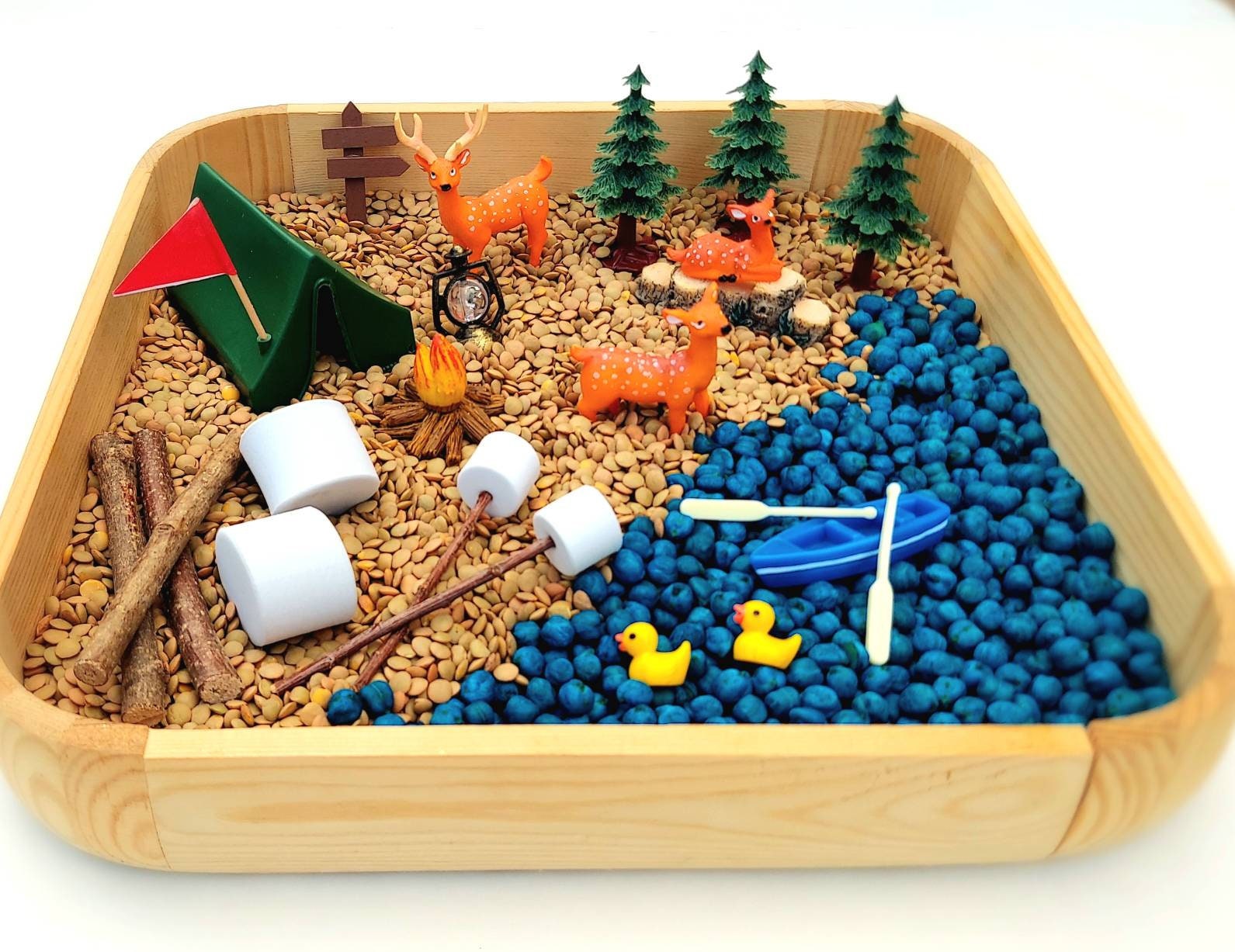 Sensory Bin, Camping Sensory Bin, Sensory Kit, Sensory Kit for Kids, Sensory Bin for Toddler, Sensory Bin Kit, Sensory Bins for Kindergarten