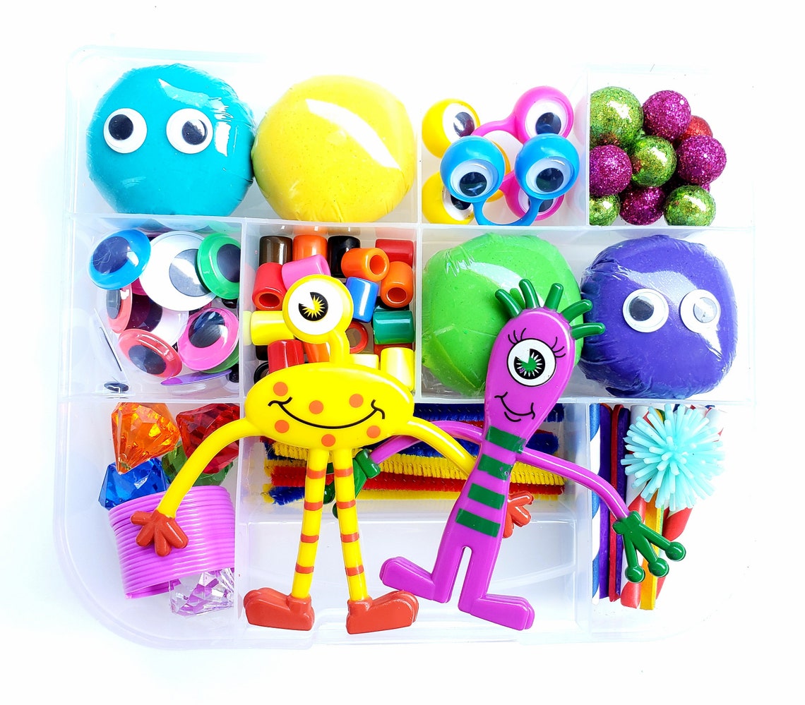 Play Dough Kit Monsters Play Dough Kit Playdough Sensory Etsy