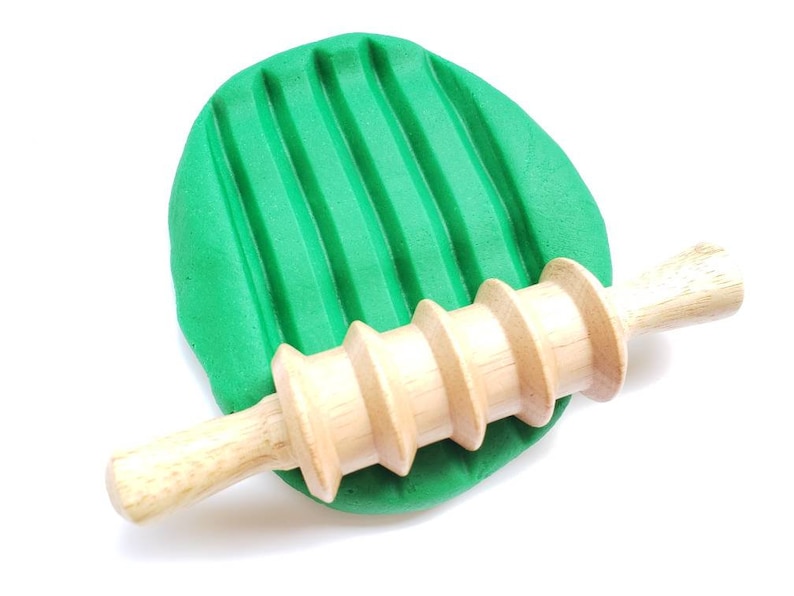 4 Wooden Textured Playdough Rollers Dough Rolling Pins Etsy