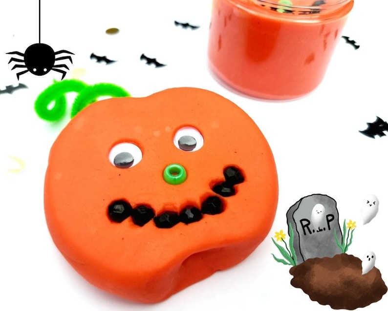 Halloween Playdough Jar Halloween Ghost Halloween Playdough Etsy