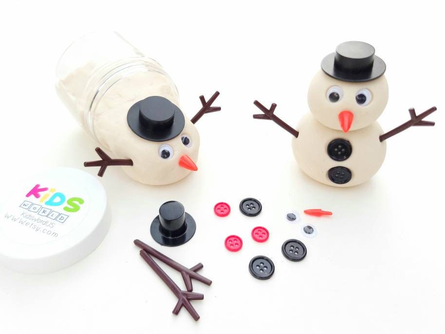 Build A Snowman Play Dough Kits - Mama.Papa.Bubba.