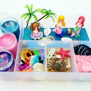 Mermaid Playdough Kit, Sensory Kit, Sensory Bin, Sensory Kit for Toddlers, Mermaid Birthday, Gifts for Kids, Easter Gifts, Play Dough Kit
