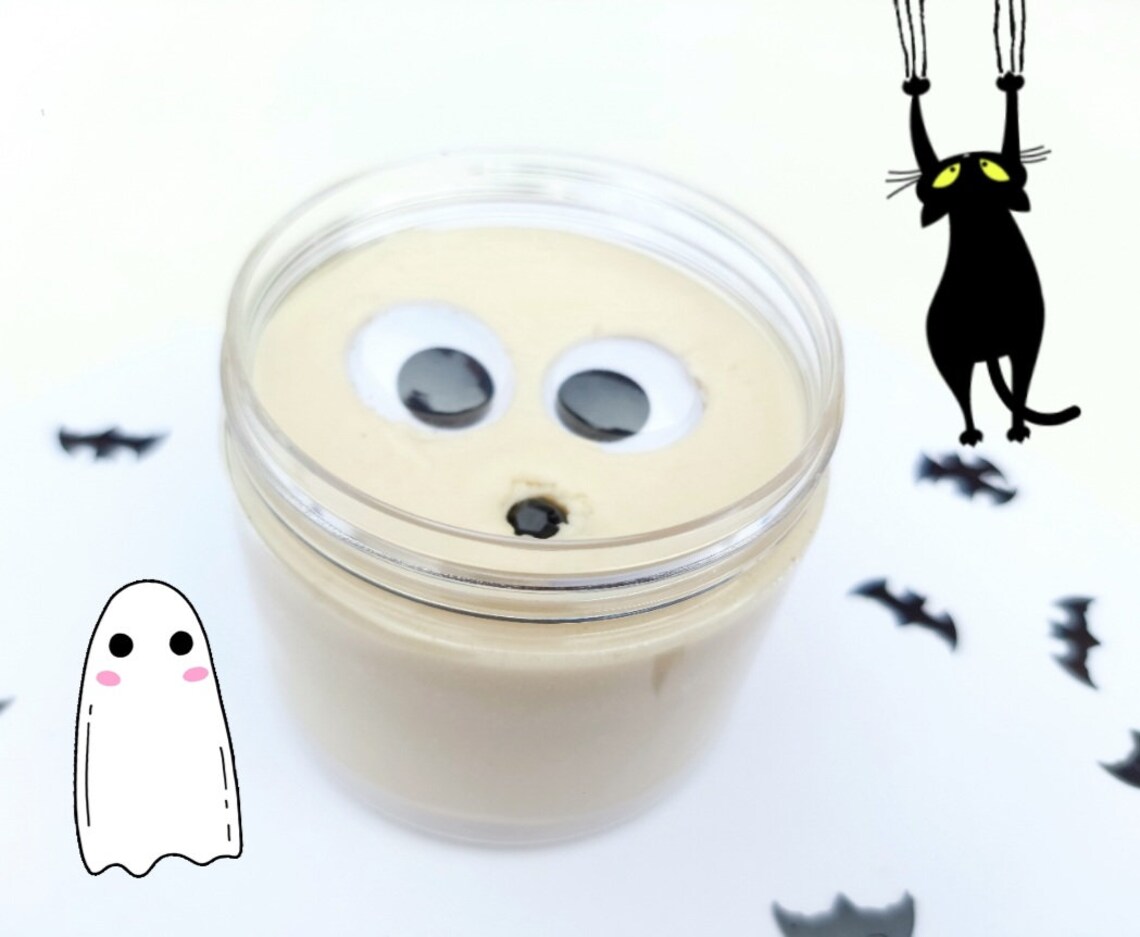 Halloween Playdough Jar Halloween Ghost Halloween Playdough Etsy