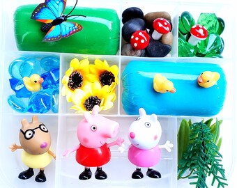 Peppa Pig Playdough Kit, Sensory Kit, sensory Bin, Playdough Kit for Boys, Playdough Kit for Girls, Sensory Kit for Kids,  Gifts for Kids