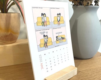 Romantic Lesbian Desk Calendar 2024 | Modern Unique LGBTQ Gifts | Best Lesbian Presents | New Year Calendar | Lesbian Comics | Sapphic | WLW