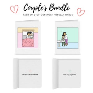 Forfait de carte de couple lesbien (paquet de 2) | Cartes de vœux lesbiennes mignonnes | Cartes d’anniversaire romantiques WLW | Cartes et cadeaux de la Saint-Valentin LGBTQ