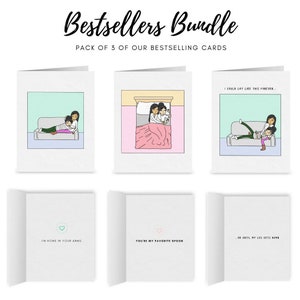 Lot de cartes Best-sellers (Pack de 3) | Cartes de vœux lesbiennes mignonnes | Cartes d’anniversaire lesbiennes romantiques | Cartes et cadeaux LGBTQ pour la Saint-Valentin