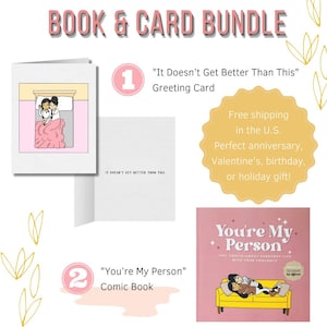 Ensemble-cadeau de cartes de voeux et de bandes dessinées lesbiennes | Cadeaux LGBTQ pour la Saint-Valentin | Cartes d'anniversaire romantiques saphiques WLW