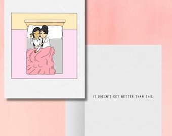 Es wird nicht besser als dieses | Romantische Lesbische Grußkarte | Süßes LGBTQ Jahrestag Geschenk | Sapphische Beziehung | WLW Kuscheltier Kuscheltier