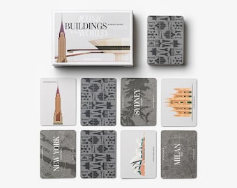 Iconic Buildings Memory Game, Architecture Card Game