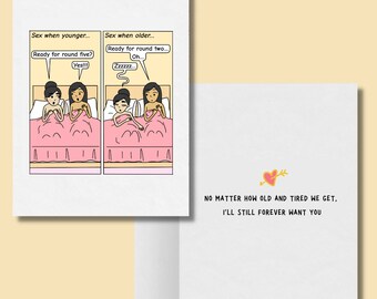 私は永遠にあなたを望んでいます、面白いロマンチックなレズビアンのグリーティングカード、LGBTQ記念日の贈り物、サフィックWLW女性の愛のカード、かわいいゲイカップル