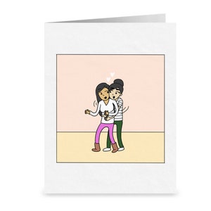 Je ne te lâche jamais | Carte de vœux lesbienne romantique | Doux anniversaire LGBTQ ou cadeau de la Saint-Valentin | Sapphic WLW Relation mignonne