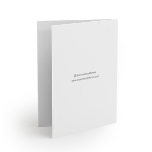 May include: A blank white card with rounded corners. The back of the card has the text "@sesamebutdifferent" and "www.sesamebutdifferent.com" printed in gray.