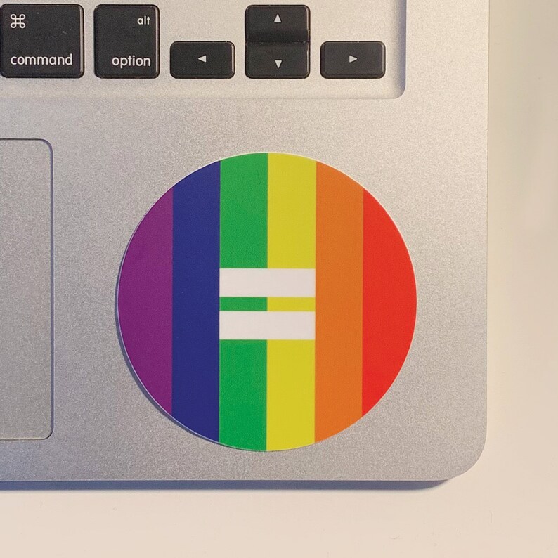 LGBTQ Equality Rainbow Vinyl Sticker Gay Pride LGBTQ Laptop Sticker image 2