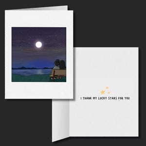 Je remercie mes étoiles de la chance pour vous, carte de voeux lesbienne LGBTQ, cadeaux d'anniversaire romantiques mignons, cartes de voeux comiques sur la relation saphique WLW