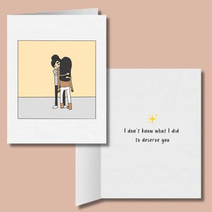 Je ne sais pas ce que j'ai fait pour vous mériter Carte de voeux romantique lesbienne, cadeaux d'anniversaire et d'anniversaire LGBTQ, cartes de Saint-Valentin pour couples gays