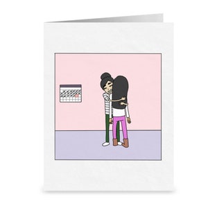 De dagen aftellen tot ik je weer zie | Ik mis je lesbische lange afstandskaart | Leuke LGBTQ Anniversary Gift | Sweet Sapphic WLW Kunstwerk