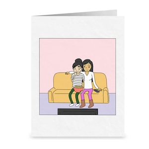 Je pourrais Netflix et me détendre avec toi toute la journée | Carte lesbienne romantique | Cadeau d’anniversaire LGBTQ mignon | Drôle de salutation saphique | Relation WLW