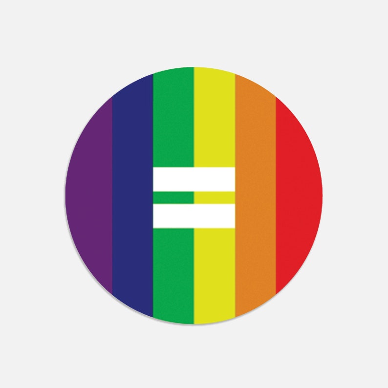 LGBTQ Equality Rainbow Vinyl Sticker Gay Pride LGBTQ Laptop Sticker image 1