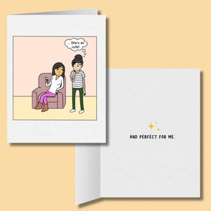 Elle est si mignonne et parfaite pour moi, carte de voeux romantique lesbienne, carte d'anniversaire LGBT WLW saphique, cadeaux mignons pour couple gay lesbien