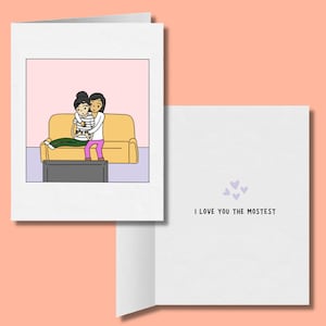 Je t'aime le plus, cartes de voeux romantiques lesbiennes, vacances LGBT, carte d'anniversaire saphique câlins WLW, couple gay de lesbiennes