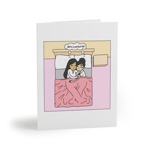 We're a Perfect Fit | Meant to Be Lesbian Anniversary or Valentine's Day Card | Sapphic WLW Relationship | Romantic LGBTQ Gifts & Cards image 2