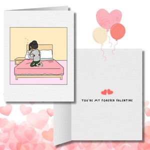 Tu es mon valentin pour toujours | Carte de vœux lesbienne romantique | Cadeaux mignons de la Saint-Valentin LGBTQ | Relation sapphique | WLW L’amour est l’amour