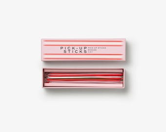Colorful Pick Up Sticks Game (Pink & Red)