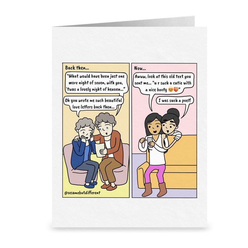A Secret Love Greeting Card Lesbian Anniversary Cards Cute Etsy