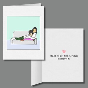 Vous êtes la meilleure chose qui me soit jamais arrivée, carte de voeux romantique lesbienne, cadeaux d'anniversaire LGBTQ, cartes relationnelles saphiques WLW