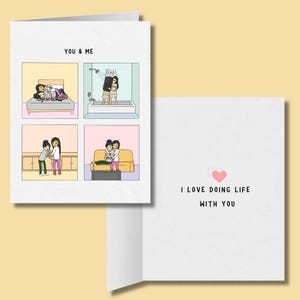 J'aime faire la vie avec vous Carte de voeux LGBTQ | Carte d'anniversaire lesbien