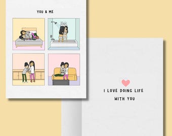 I Love Doing Life With You LGBTQ Greeting Card | Lesbian Anniversary Card