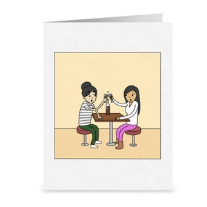 Vive Forever With You | Carte de Saint-Valentin lesbienne romantique | Cadeau d’anniversaire LGBTQ mignon | | de vœux de mariage sapphiques Célébration WLW