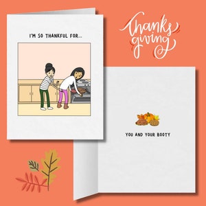 Je suis tellement reconnaissante pour toi et ton butin | Carte lesbienne romantique mignonne | Cadeau d’anniversaire LGBTQ | WLW Sapphic Love Thanksgiving Cartes de vœux