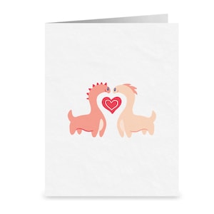 Vous Dino Combien je t’aime | Carte de voeux d’amour de dinosaure de Punny | Carte de voeux lesbienne romantique mignonne | Cadeaux d’anniversaire LGBTQ