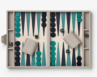 Backgammon Leather Set, Modern Coffee Table Game