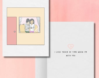 I Lose Track of Time When I'm With You  | Romantic Lesbian Anniversary Card | Cute LGBTQ Gifts | Sweet Sapphic WLW Relationship Greeting